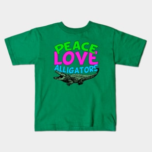 Peace Love Alligators Kids T-Shirt